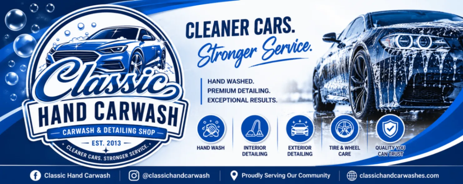 Classic Hand Carwash — cleaner cars, stronger service, with hand washing and premium detailing